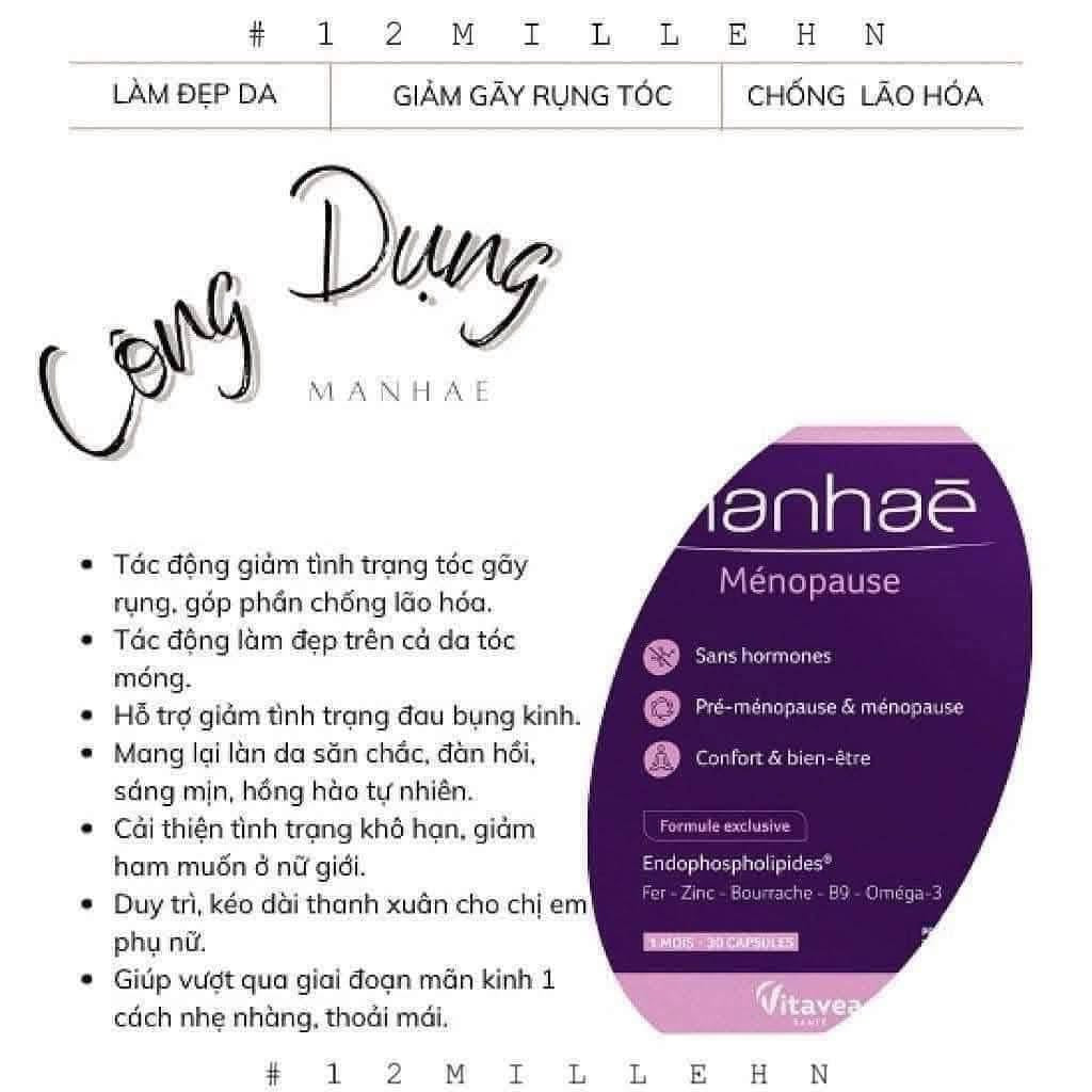 VIÊN CÂN BẰNG NỘI TIẾT MANHAE PHÁP 1 HỘP/ 3 THÁNG