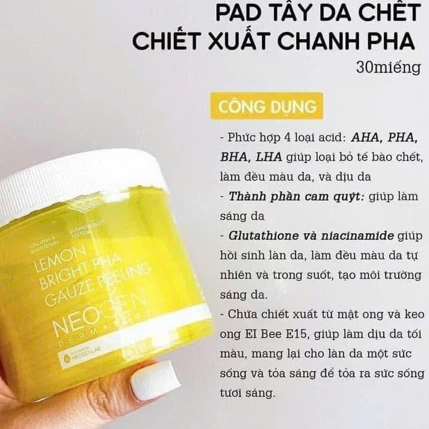 PAD TẨY DA CHẾT LEMON NEOGEN ( 30 PADS)