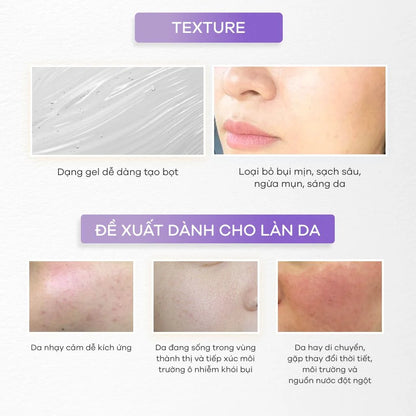 Gel Rửa Mặt Probiotic Anti-Pollution Loại Bỏ Bụi Mịn, Sạch Sâu, Ngừa Mụn, Sáng Da ZAKKA